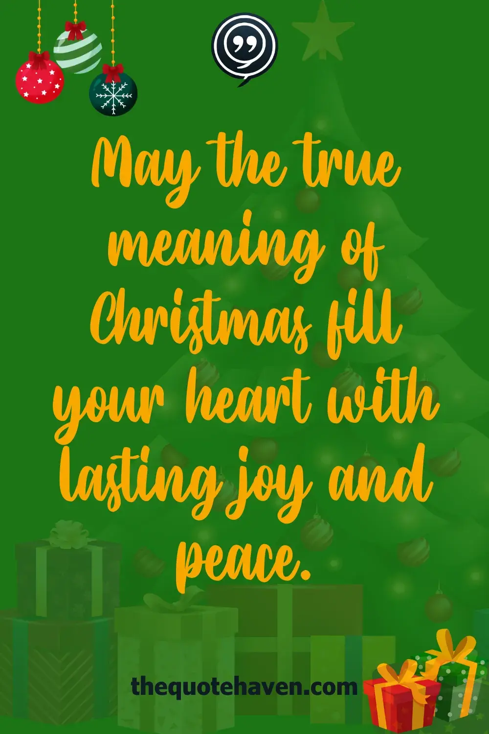 May the true meaning of Christmas fill your heart with lasting joy and peace.