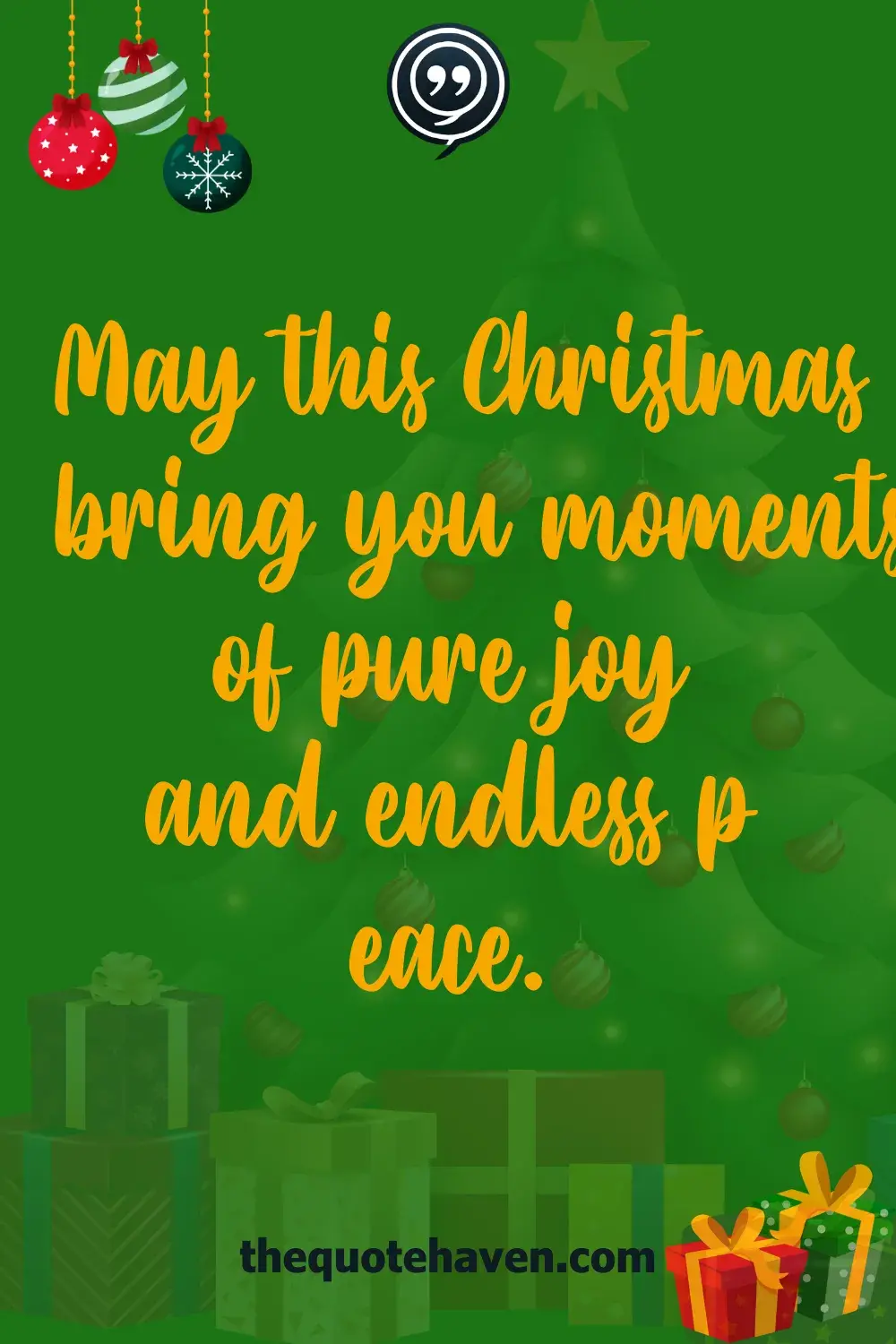 May this Christmas bring you moments of pure joy and endless peace.